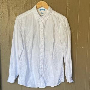 Tommy Bahama linen  White Casual Button Down Shirt
